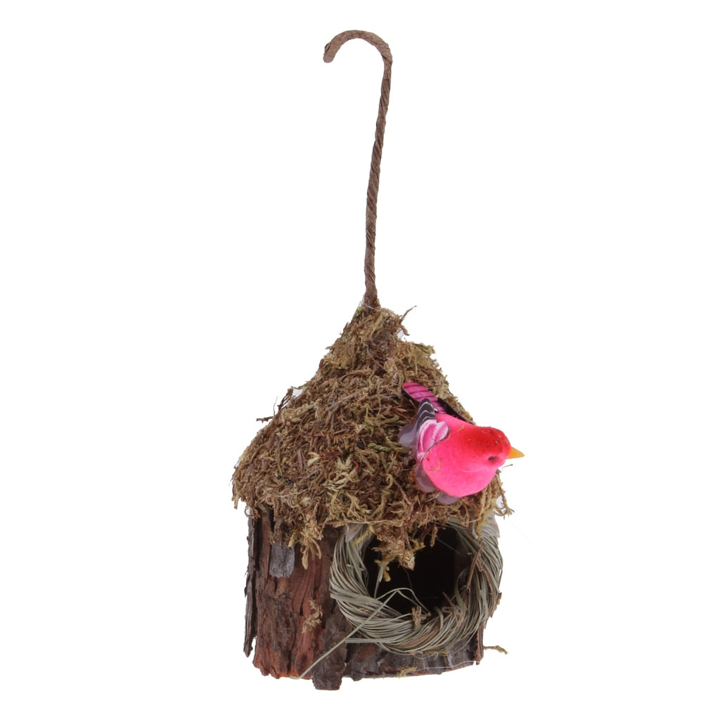 Cozy Natural Grass Birdhouse Nest Hanging Cave Cage