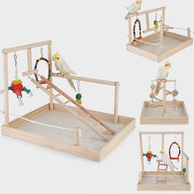 Load image into Gallery viewer, Parrot Cockatiel Parakeet Pet Bird Wooden Perch Playground Exercise Toy
