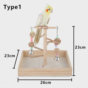 Parrot Cockatiel Parakeet Pet Bird Wooden Perch Playground Exercise Toy