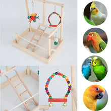 Load image into Gallery viewer, Parrot Cockatiel Parakeet Pet Bird Wooden Perch Playground Exercise Toy
