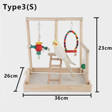 Load image into Gallery viewer, Parrot Cockatiel Parakeet Pet Bird Wooden Perch Playground Exercise Toy
