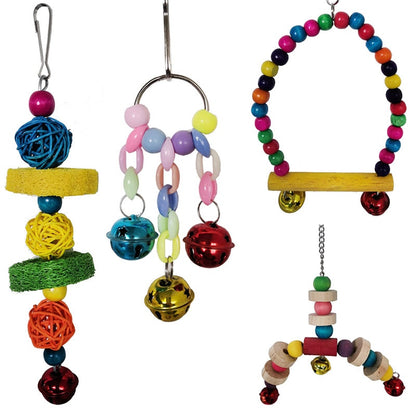 14-Piece Bird Toy Set  Ultimate Hanging, Climbing, and Biting Toys for Parrots, Cockatiels, and Small Birds