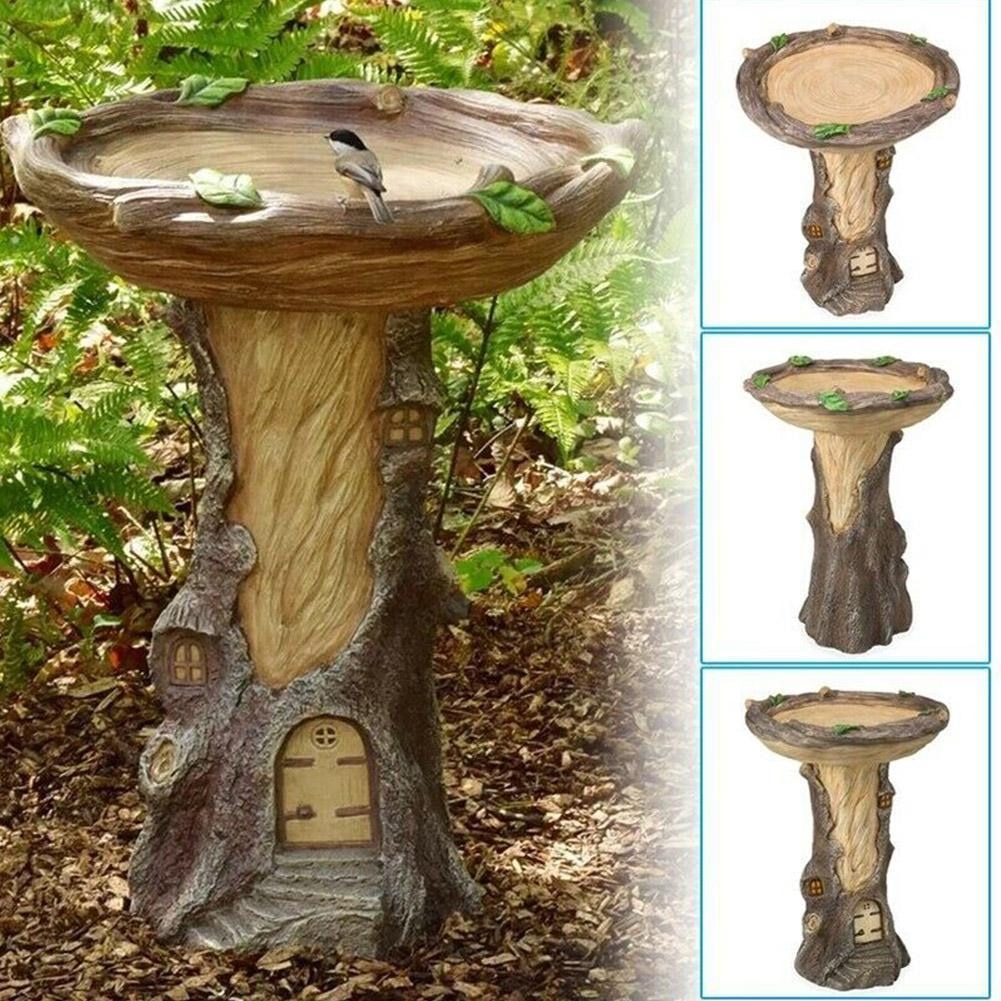 Resin Bird Bath Feeder  Versatile for Desktop, Outdoor, and Indoor Use