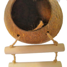 Load image into Gallery viewer, Hanging Coconut Parrot Cockatiel Birds Birdhouse Bed Cage Nest
