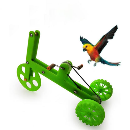 Parrot Green Bike Toy  Fun and Interactive Accessories for Birds