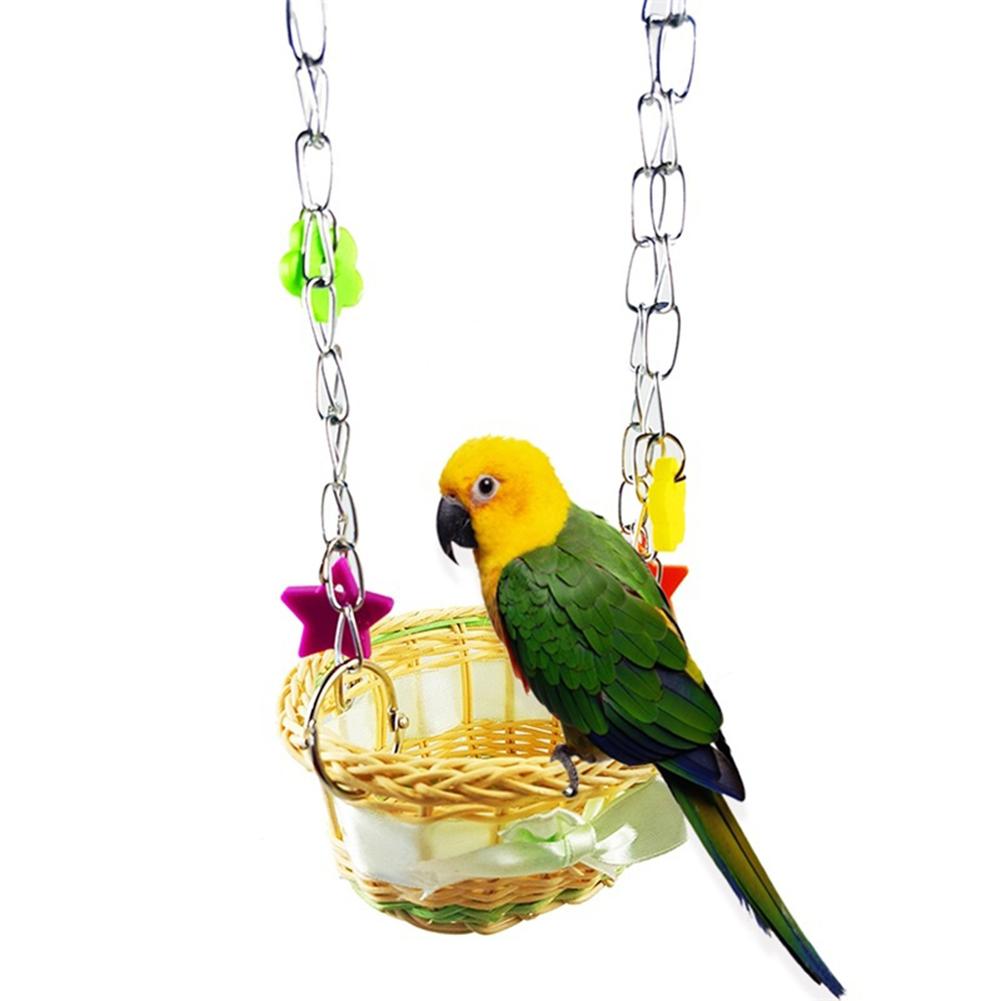 Parrot and Cockatiel Hanging Basket Toy  Fun Climbing and Biting Accessory