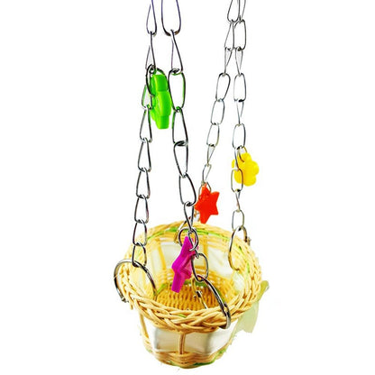 Parrot and Cockatiel Hanging Basket Toy  Fun Climbing and Biting Accessory