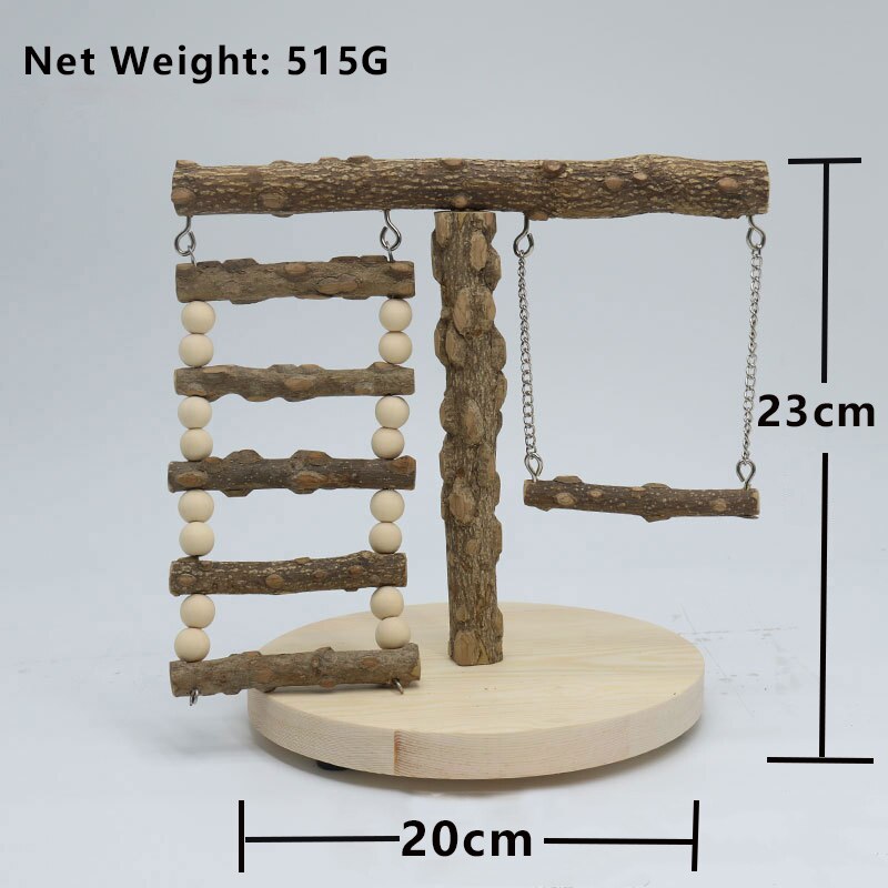 Bird Playground Perch Toy  Natural Wooden Perches for Parrots, Cockatiels, and Small Birds