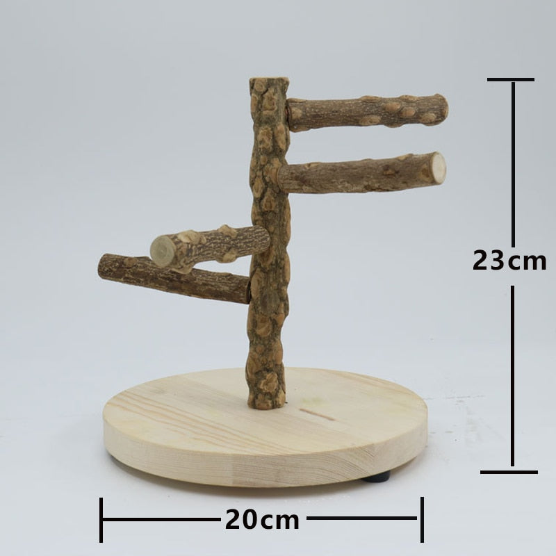 Bird Playground Perch Toy  Natural Wooden Perches for Parrots, Cockatiels, and Small Birds