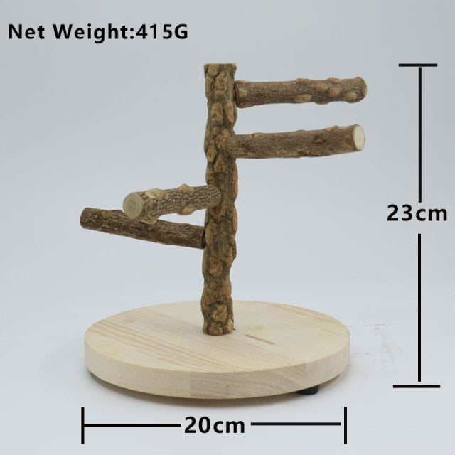 Bird Playground Perch Toy  Natural Wooden Perches for Parrots, Cockatiels, and Small Birds