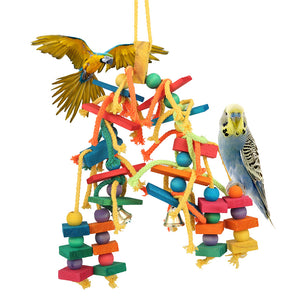 Parrot Cockatiel Parakeet Lovebirds Pet Bird Chew Biting Climbing Natural Wood Toy