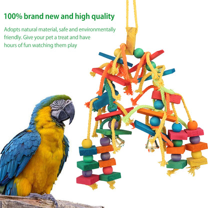 Natural Wood Chewing Toy  Safe Biting and Play for Parrots, Cockatiels, and Small Birds