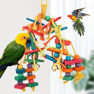 Parrot Cockatiel Parakeet Lovebirds Pet Bird Chew Biting Climbing Natural Wood Toy
