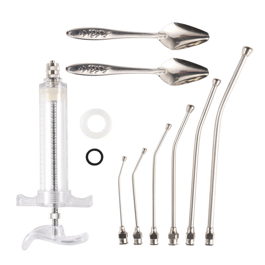 6-Piece Stainless Steel Bird Syringe and Spoon Feeder Set  Medicine and Feeding Tools for Birds