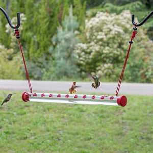 Hammock Swing Hanging Tube Pet Bird Feeder for Outdoor