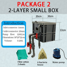 Load image into Gallery viewer, External Canister Layer Box Filter Pump for Koi Fish Pond Aquaponics Aquaculture Aquarium Fish Tank
