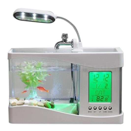 Stylish Functional Fish Tank Clock Lamp Aquarium Set for Home Decor