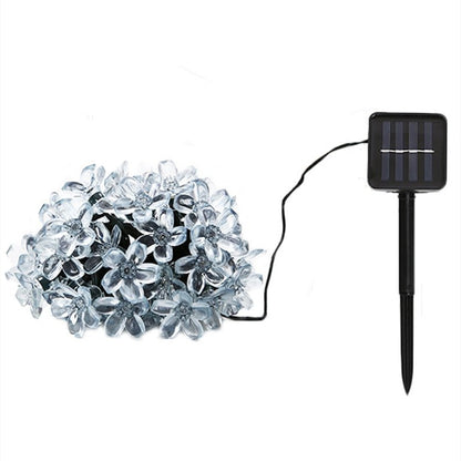 Solar Powered LED Flower String Lights for Outdoor Garden and Pond Decoration