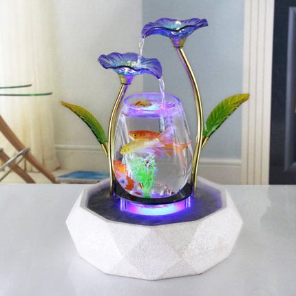 Elegant Lotus Home Decor Tabletop Humidifier Mist Fish Bowl Tank Aquarium