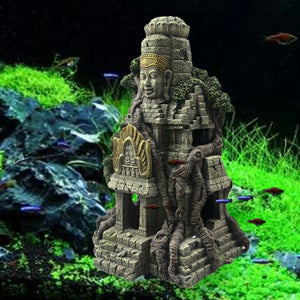 Large Aquarium Decorations Fish Tank Resin Landscape Vietnamese Temple